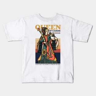 Vintage Character of Playing Card Queen of Cards Kids T-Shirt